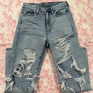 American Eagle Outfitters Blue Boyfriend Jeans Distressed